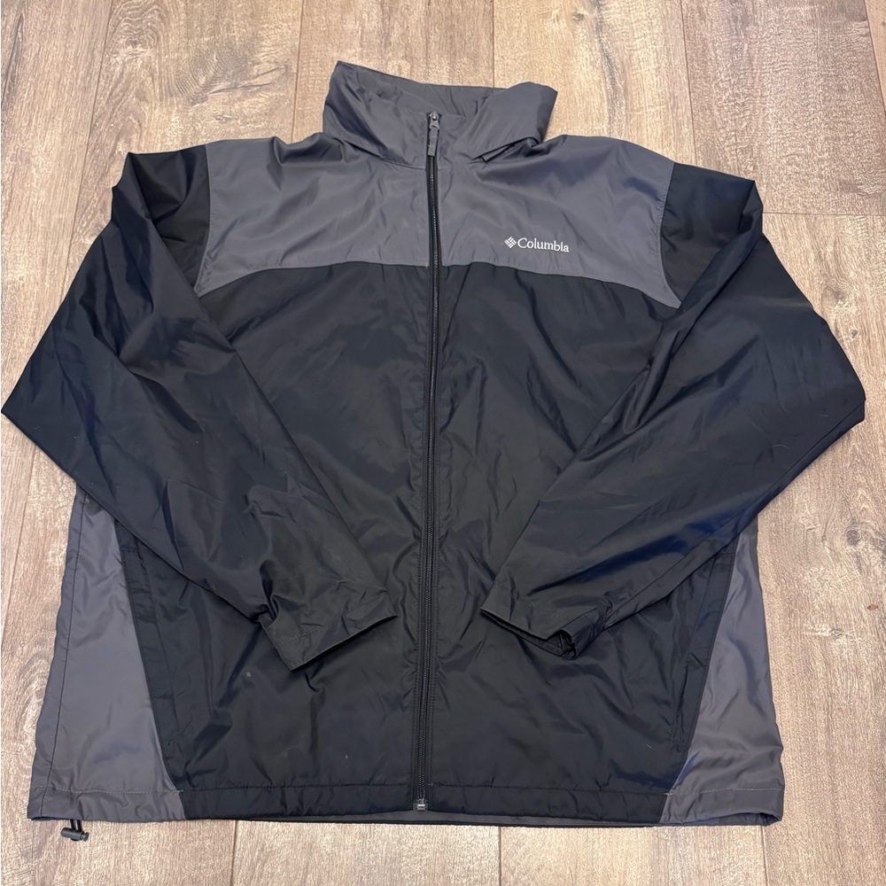 Columbia Black and Gray Windbreaker Jacket XLT